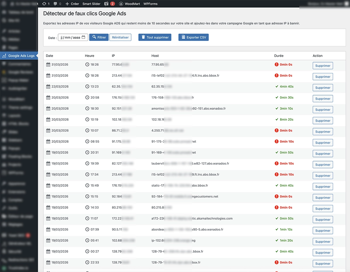 D&eacute;tecteur de faux clics Google ADS